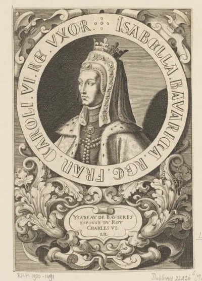 Portret van Isabella van Beieren, koningin van Frankrijk