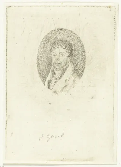 Portret van J. Gazel, in ovaal