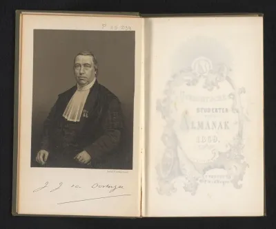 Portret van J.J. van Oosterzee, hoogleraar theologie en rector magnificus van de Universiteit Utrecht 1868-1869