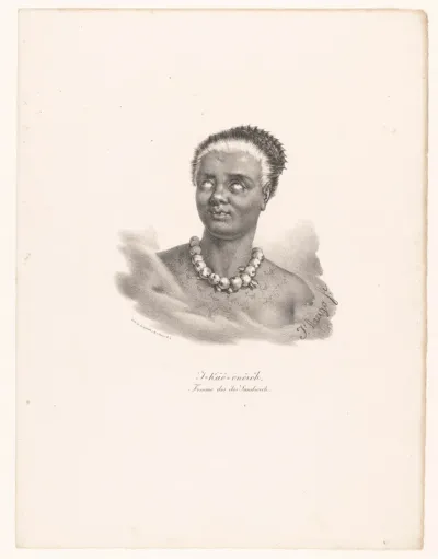 Portret van J-Kao-onoroh, bewoonster van de Hawaïaanse eilanden