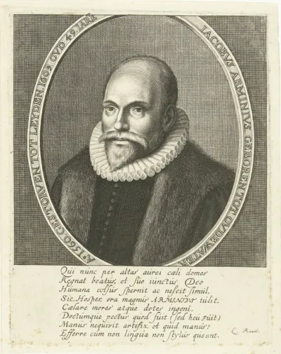 Portret van Jacob Arminius op 49-jarige leeftijd