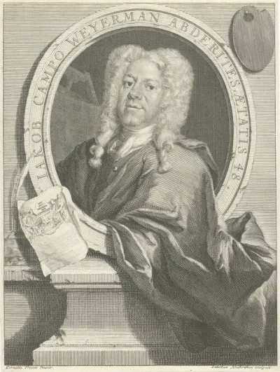 Portret van Jacob Campo Weyerman op 48-jarige leeftijd