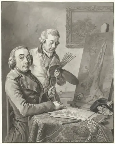 Portret van Jacob de Vos I en de schilder Wybrand Hendriks