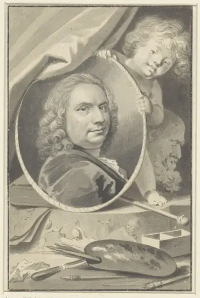 Portret van Jacob de Wit, borstbeeld in ovaal