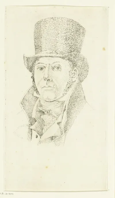 Portret van Jacob Ernst Marcus met hoge hoed