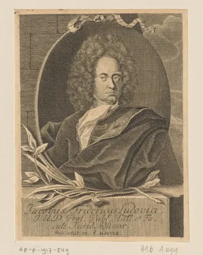 Portret van Jacob Friedrich Ludovici op 38-jarige leeftijd