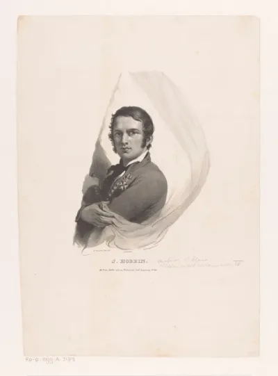Portret van Jacob Hobein met vlag