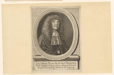 Portret van Jacob Pancratius Bruno op 53-jarige leeftijd