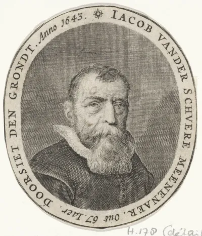 Portret van Jacob van der Schuere, schoolmeester en wiskundige