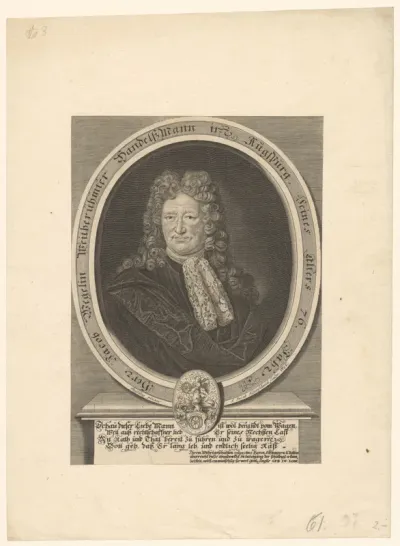 Portret van Jacob Wegelin op 76-jarige leeftijd