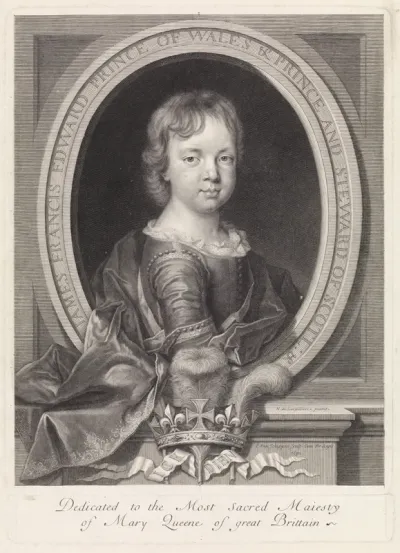 Portret van Jacobus Frans Eduard, prins van Wales als kind