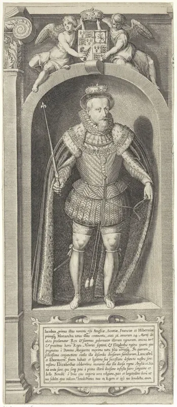 Portret van Jacobus I van Engeland in een nis