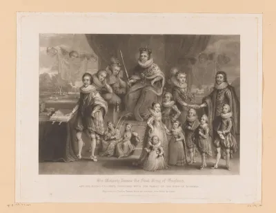 Portret van Jacobus I van Engeland met zijn familie