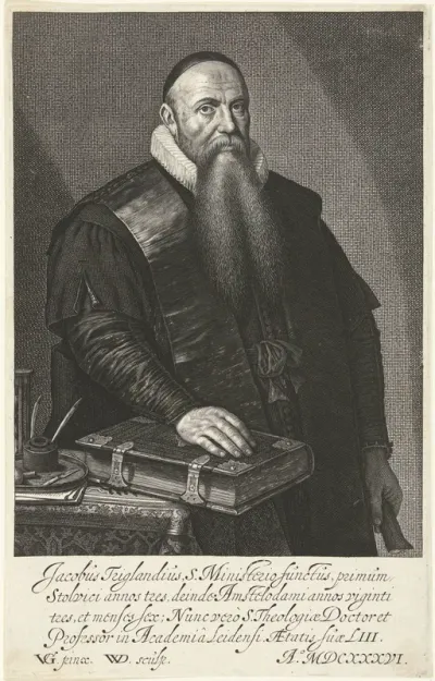 Portret van Jacobus Trigland op 53-jarige leeftijd