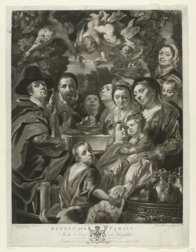 Portret van Jacques Jordaens met zijn ouders, broers en zussen