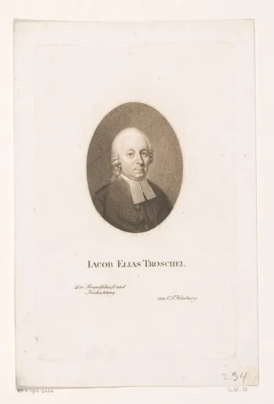 Portret van Jakob Elias Troschel