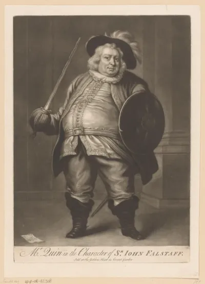 Portret van James Quin als John Falstaff
