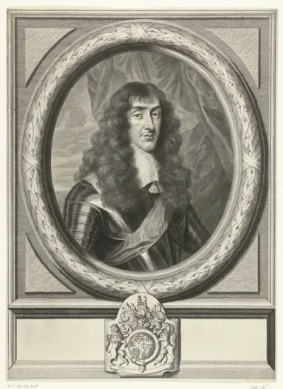 Portret van James Stuart, hertog van York en Albanië, in ovale omlijsting