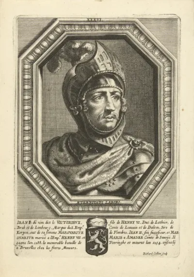 Portret van Jan I van Brabant in harnas
