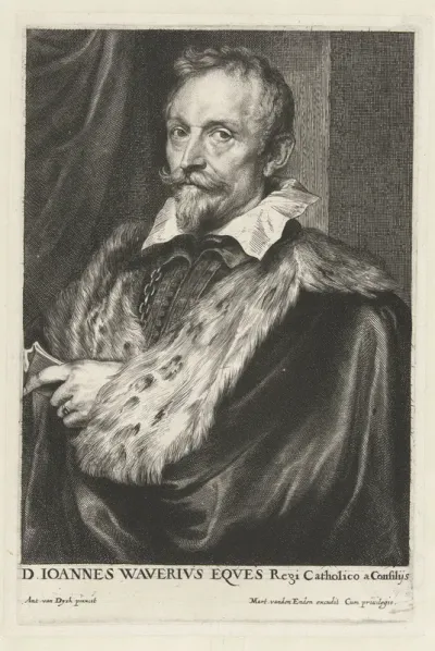 Portret van Jan van den Wouwer, raadsheer van aartshertog Albrecht van Oostenrijk