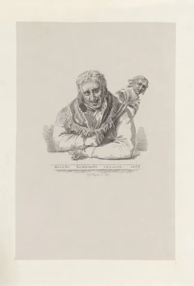 Portret van Jan van Walré met een narrenstaf