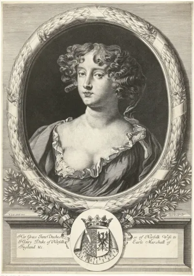 Portret van Jane Bickerton hertogin van Norfolk