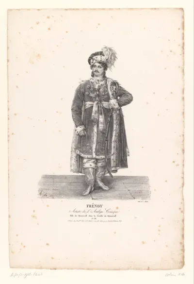 Portret van Jean d'Audeville Frésnoy als Menzicoff in de tragedie La famille de Menzicoff