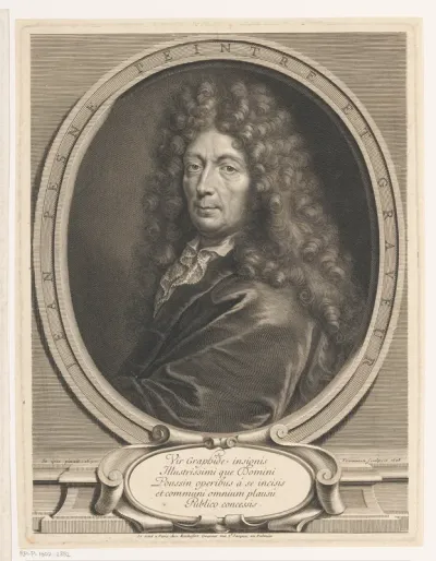 Portret van Jean Pesne in ovaal