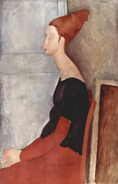 Portret van Jeanne Hébuterne zittend in profil