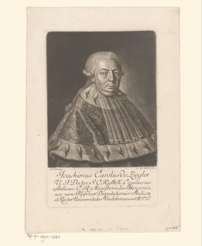Portret van Joachim Carolus de Ziegler