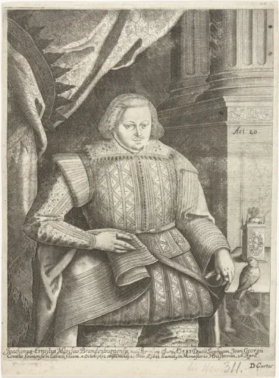 Portret van Joachim Ernst van Brandenburg-Ansbach op 20-jarige leeftijd