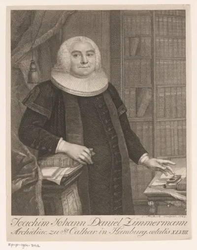 Portret van Joachim Johann Daniel Zimmermann op 48-jarige leeftijd