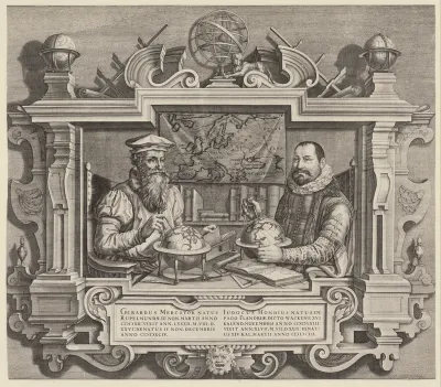 Portret van Jodocus Hondius en Gerard Mercator