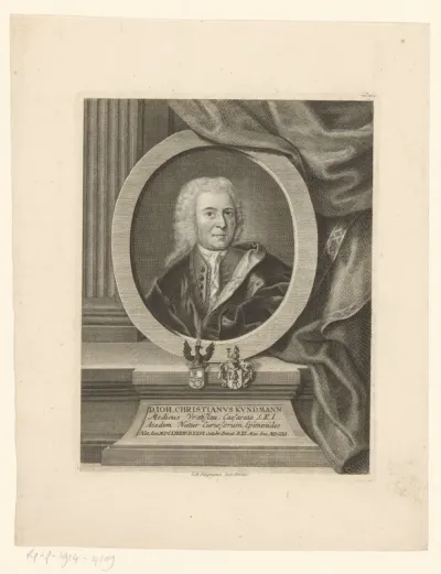 Portret van Johan Christian Kundmann