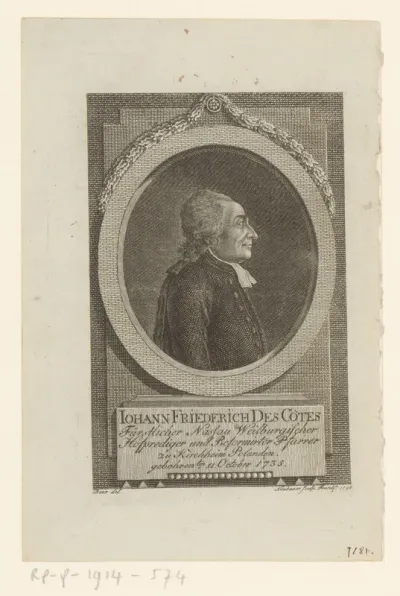 Portret van Johan Friedrich Des Côtes
