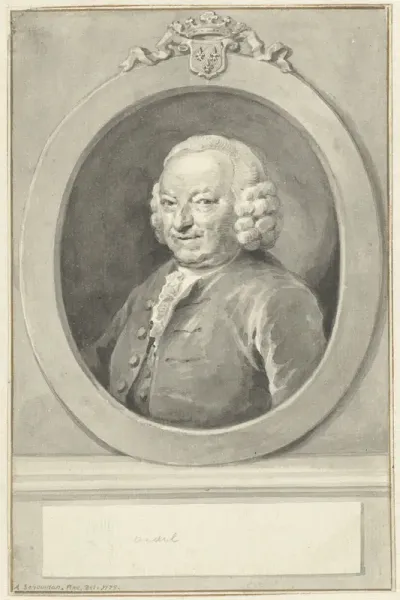 Portret van Johan Hudde Dedel, in ovaal, naar links