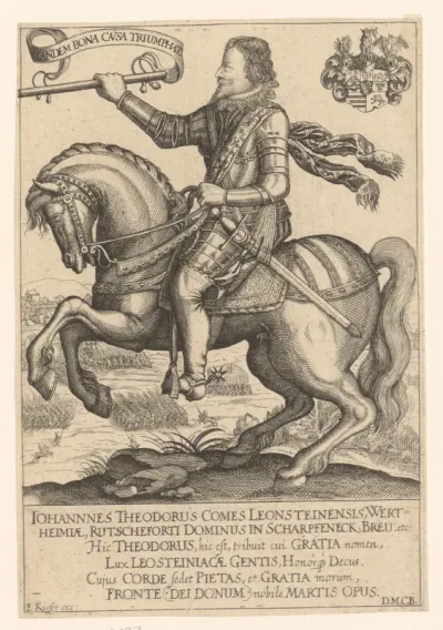 Portret van Johan Theodor Löwenstein te paard
