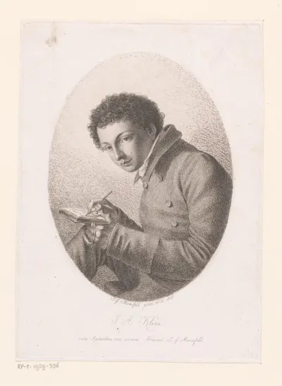 Portret van Johann Adam Klein als tekenaar