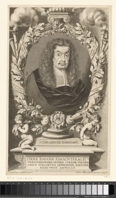 Portret van Johann Adam Schrag