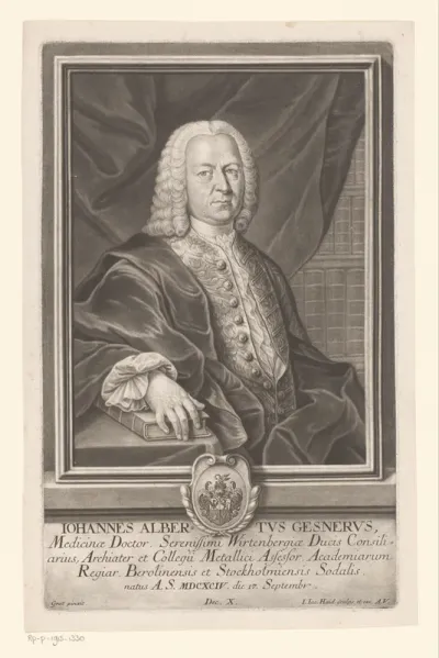 Portret van Johann Albrecht Gesner
