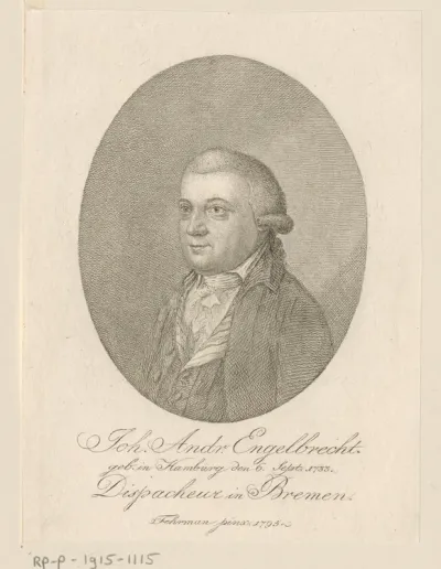 Portret van Johann Andreas Engelbrecht