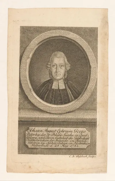 Portret van Johann August Ephraim Goeze