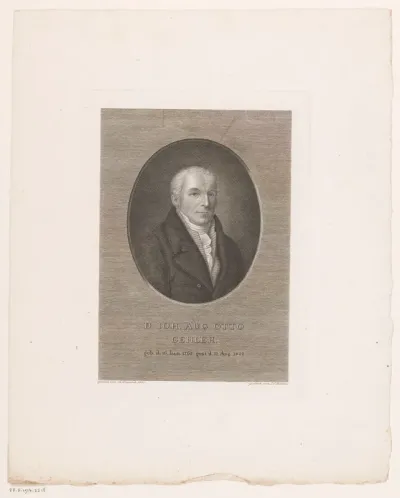 Portret van Johann August Otto Gehler