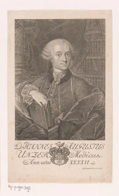 Portret van Johann August Unzer op 42-jarige leeftijd