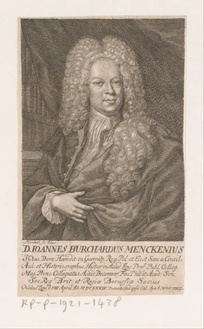 Portret van Johann Burchard Mencke