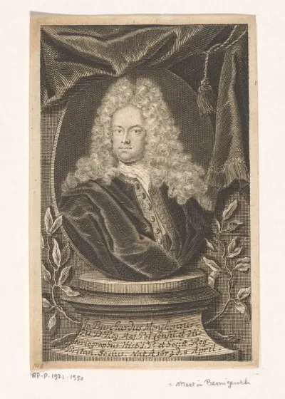Portret van Johann Burchard Mencke