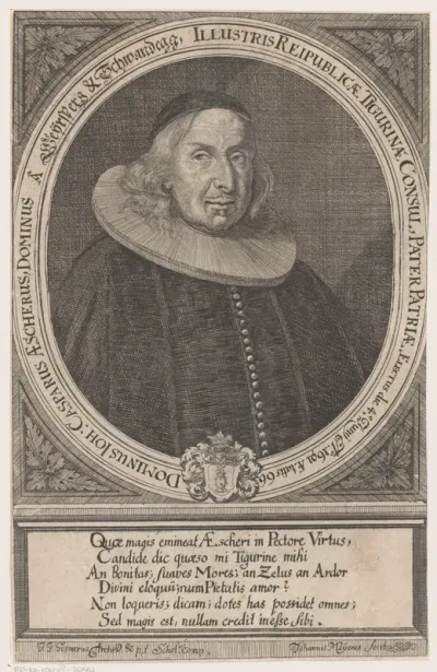 Portret van Johann Caspar Aescher op 66-jarige leeftijd