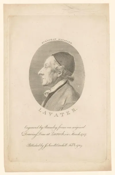 Portret van Johann Caspar Lavater, in profiel