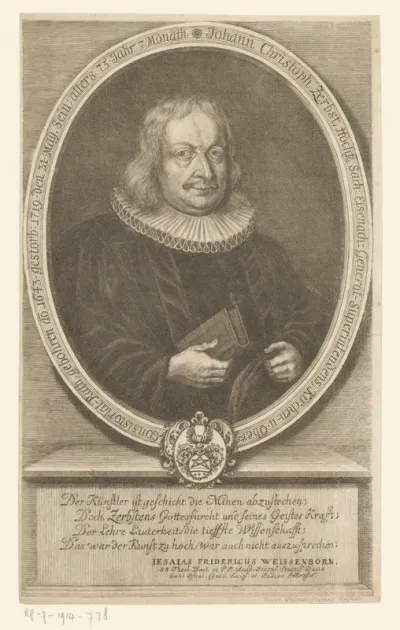 Portret van Johann Christ Zerbst