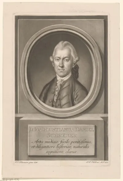 Portret van Johann Christian Daniel Schreber